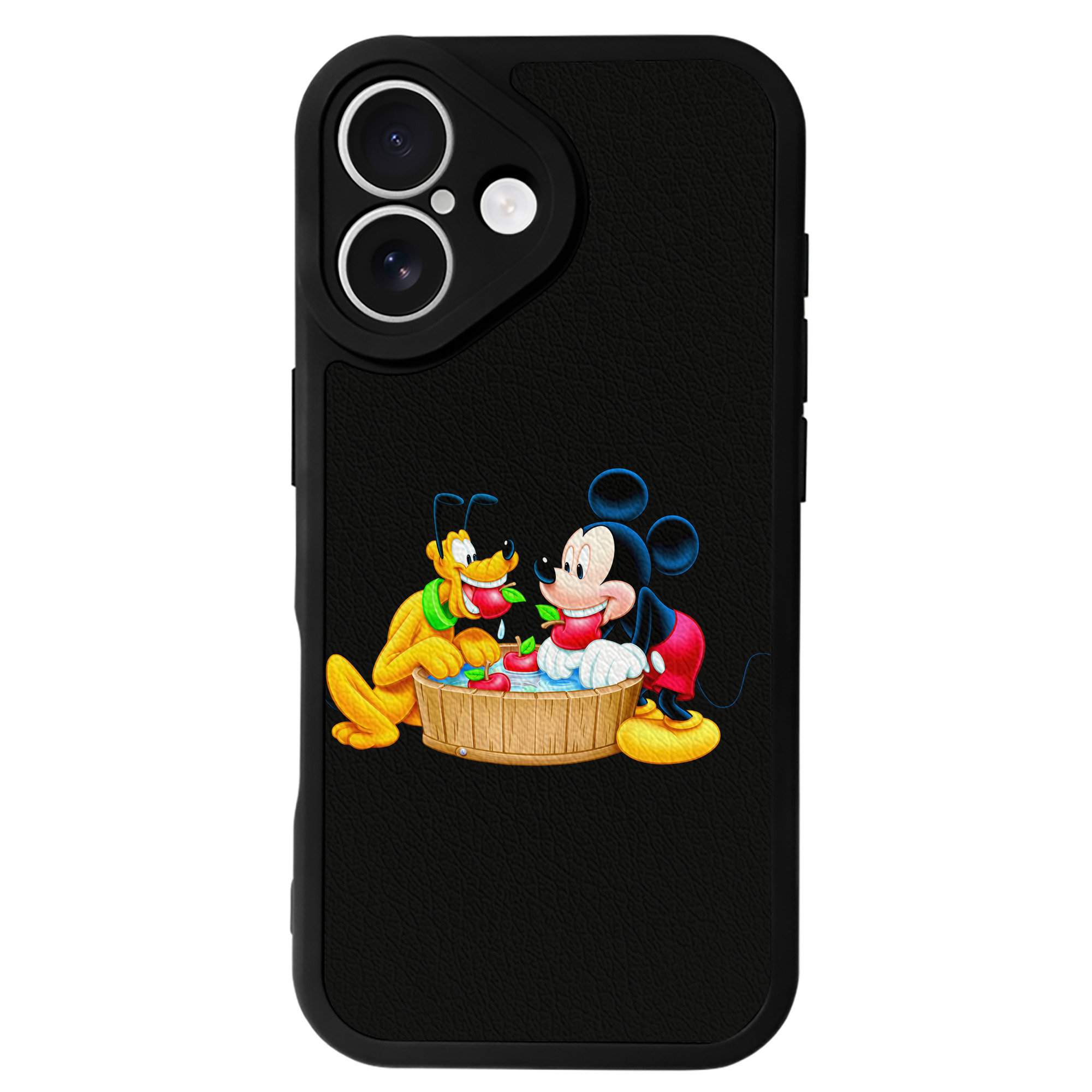 （画像用） ミッキーマウス Mickey Mouse 【iPhone 16シリーズ対応】シリコンスマホケース（レザー調） 材質：シリコン